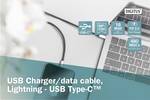 Câble DIGITUS USB-C vers connecteur Lightning 1 m - 2 pièces - Certifié MFI - Power-Delivery 2.0 - noir
