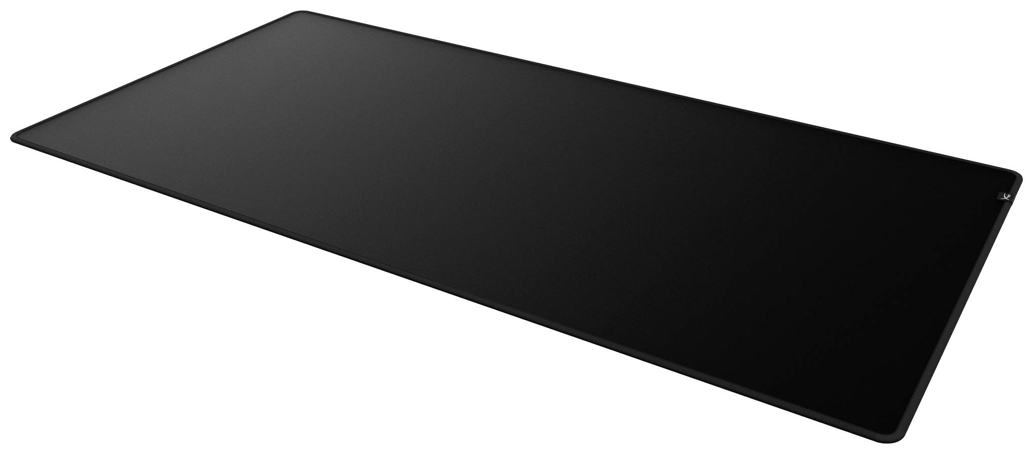 Un grand sous-main rectangulaire noir en cuir synthétique avec des coins arrondis. Idéal pour protéger et organiser les bureaux.