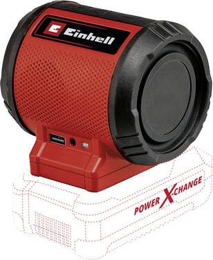 Einhell Power X-Change TC-SR 18 Li BT - Solo Enceinte Bluetooth AUX, USB rouge