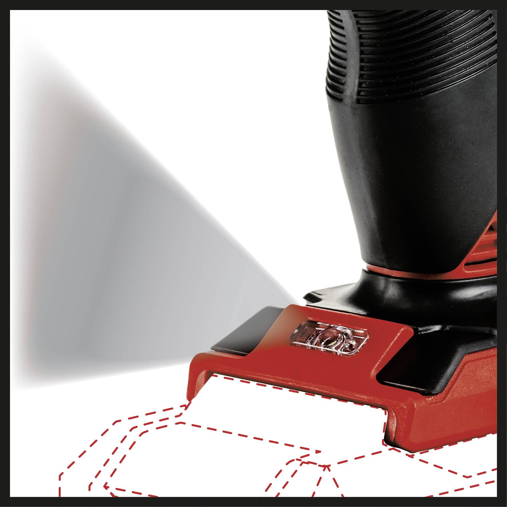 Un tournevis sans fil avec éclairage LED illumine la surface à travailler. L'accent est mis sur la précision de l'outil.