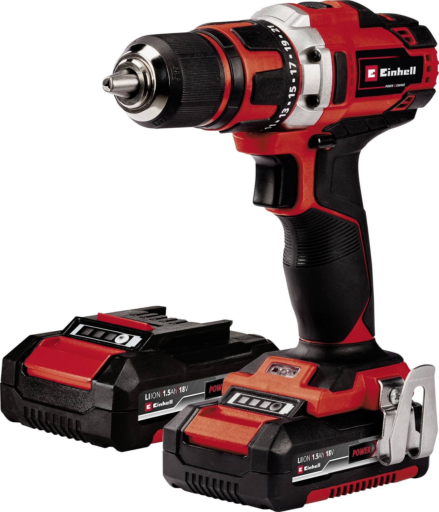 Perceuse-visseuse sans fil Einhell Power X-Change TE-CD 18/40-1 Li (2x1,5 Ah) 4513939 18 V 1.5 Ah Li-Ion + chargeur, + 2