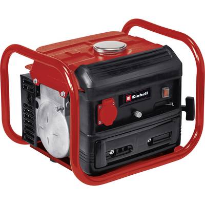 Un générateur électrique portable rouge avec un boîtier noir. Logo de la marque visible. Adapté pour l'alimentation électrique mobile.