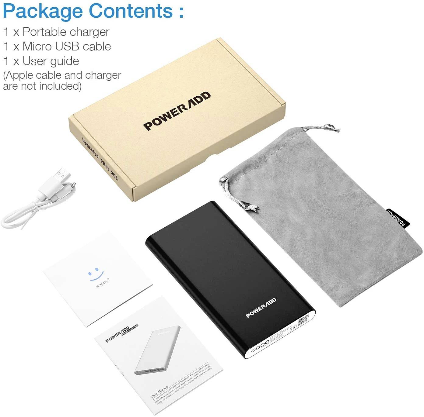 Poweradd Pilot 2GS Powerbank (batterie supplémentaire) 10000 mAh Fast Charge LiPo noir affichage du statut-4