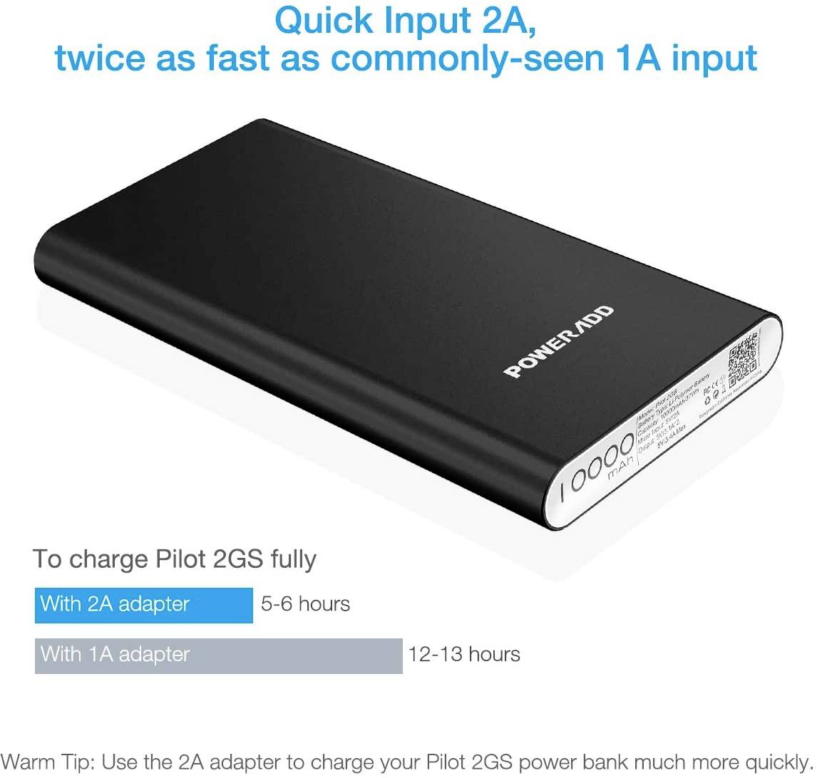 Poweradd Pilot 2GS Powerbank (batterie supplémentaire) 10000 mAh Fast Charge LiPo noir affichage du statut-5