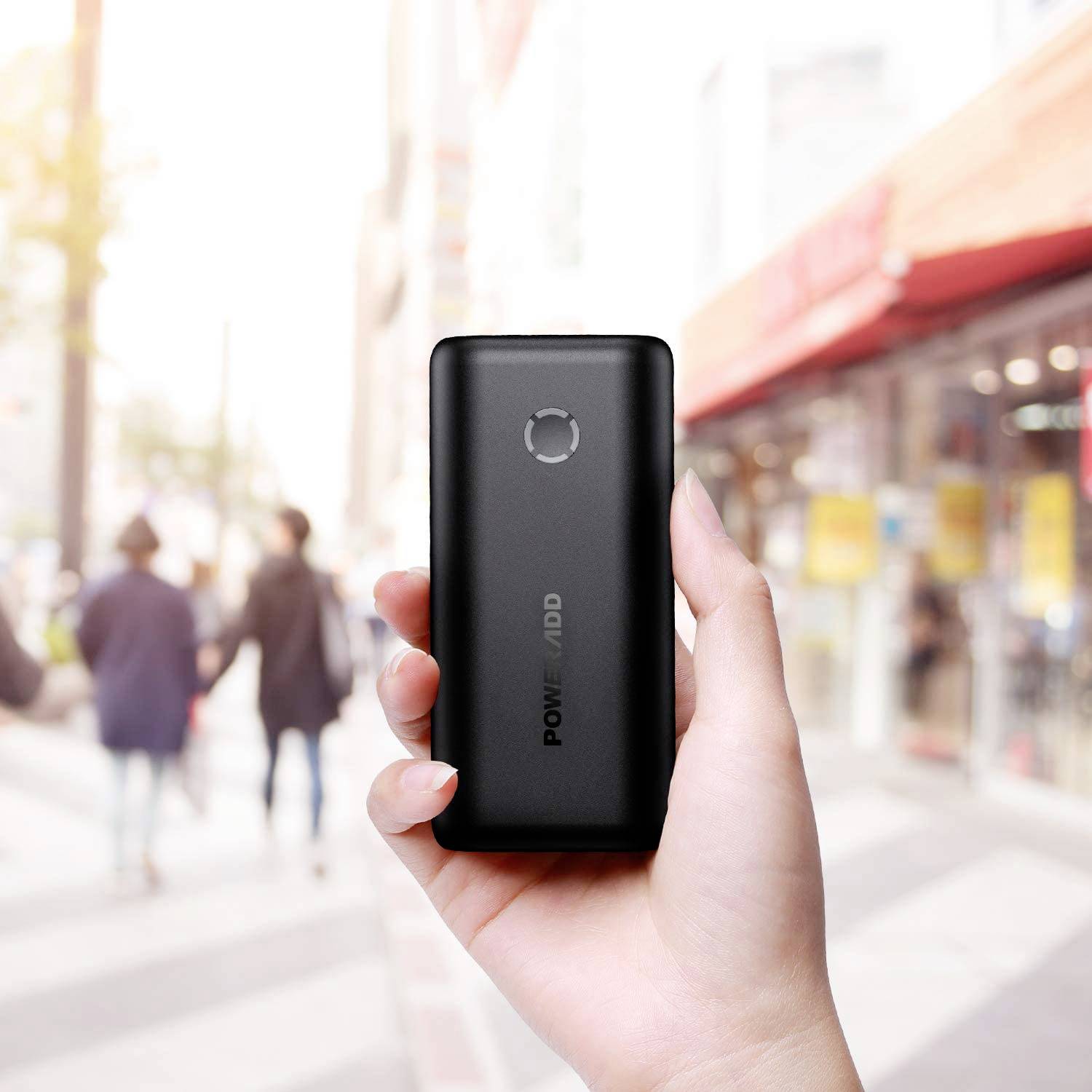 Poweradd EnergyCell Mini Powerbank (batterie supplémentaire) 10000 mAh Fast Charge Li-Ion noir affichage du statut-2