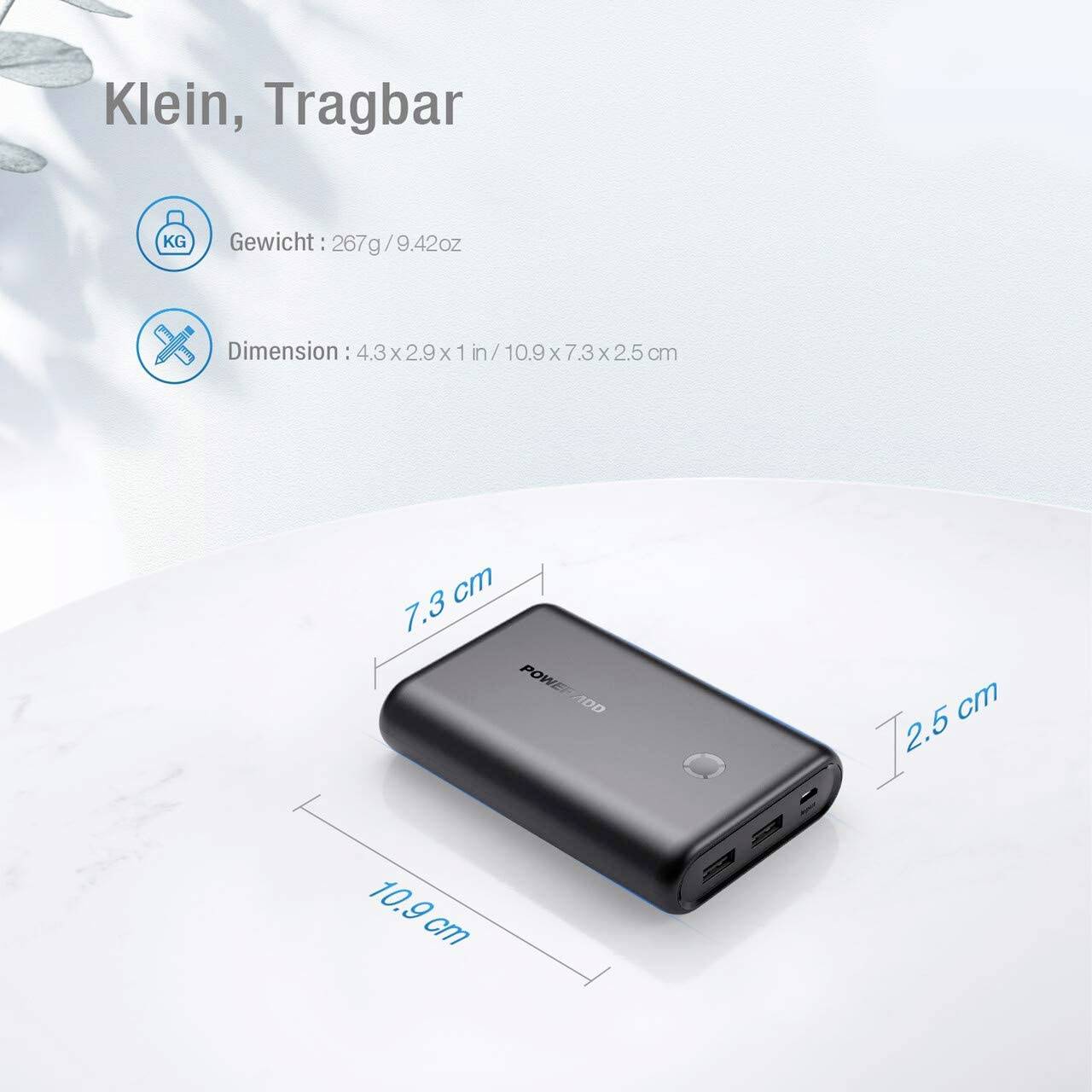 Poweradd EnergyCell Powerbank (batterie supplémentaire) 15000 mAh Fast Charge Li-Ion noir affichage du statut-8