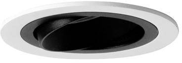 Luminaire encastré au plafond, rond, à LED noires avec un cadre blanc, adapté aux espaces intérieurs modernes.