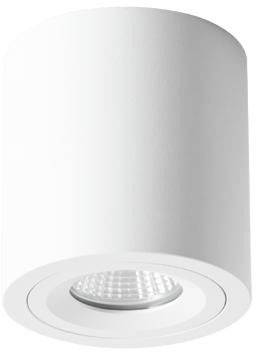 Plafonnier cylindrique blanc avec douille d'ampoule apparente, adapté à l'éclairage intérieur.