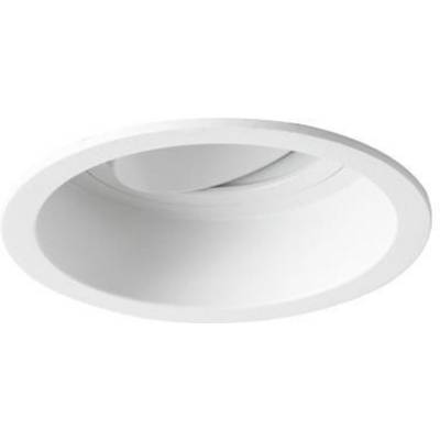 Spot encastrable rond en blanc, vue du dessous.