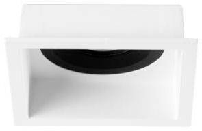 Un spot encastrable rectangulaire blanc avec un intérieur noir.