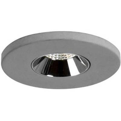 Un plafonnier rond en argent avec un projecteur LED intégré. Parfait pour les intérieurs modernes au design minimaliste.