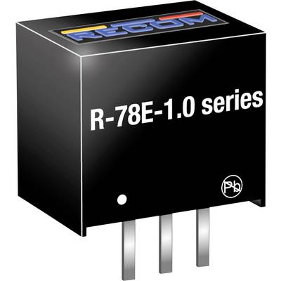 Régulateur de tension noir de la série 'R-78E-1.0' à trois broches, adapté à l'alimentation électrique dans les circuits électroniques.