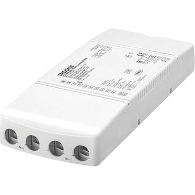 Un appareil électronique rectangulaire blanc avec plusieurs ports sur un côté. Des informations techniques sont imprimées dessus.