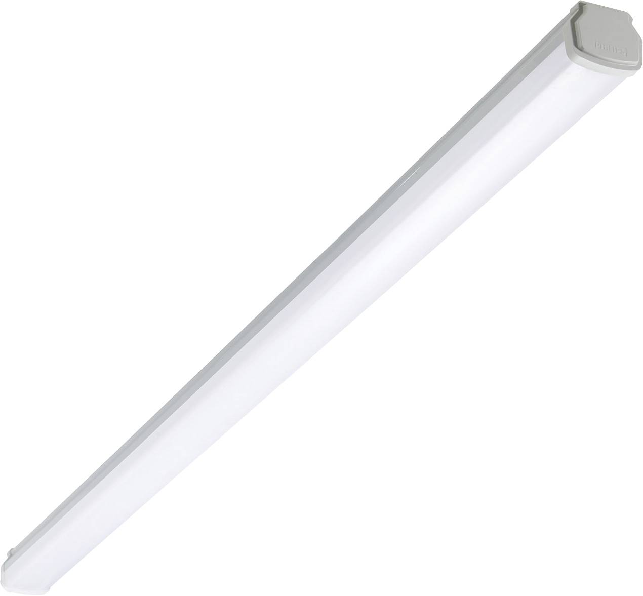 Un luminaire LED allongé au design épuré et moderne, adapté à une installation au plafond dans des espaces privés ou commerciaux.