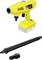 Appareil de nettoyage haute pression jaune fonctionnant sur batterie, avec buse interchangeable et accessoires, idéal pour des tâches de nettoyage polyvalentes.