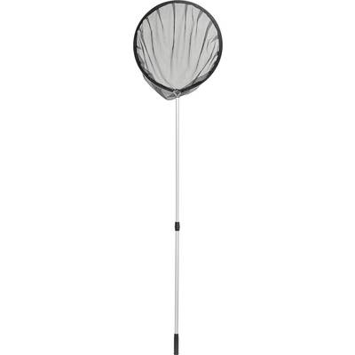 Une grande épuisette avec un long manche, adaptée pour capturer ou puiser des poissons.
