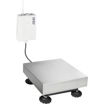 Balance avec plateforme en acier inoxydable et affichage numérique, adaptée aux mesures de poids précises dans des environnements industriels ou commerciaux.
