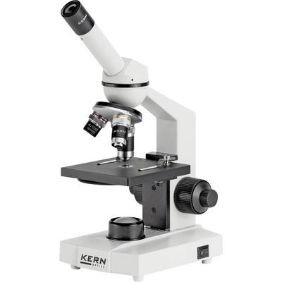 Microscope doté de deux objectifs, d'un oculaire et d'une molette de mise au point rotative. Adapté pour les analyses biologiques ou chimiques.