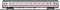 Une voiture de voyageurs Intercity de la Deutsche Bahn, vue latérale, blanche avec une bande rouge, indications de dimensions peintes et logo de l'entreprise.