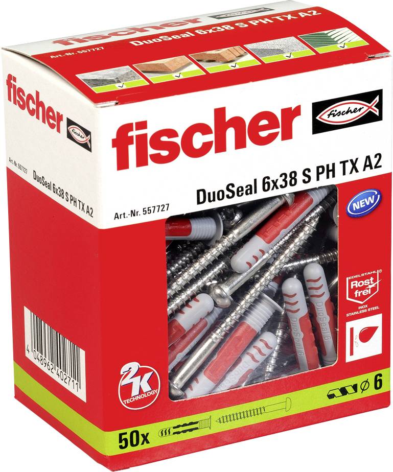 Fischer DuoSeal Cheville 38 mm 6 mm 557727 50 pc s Conrad