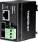 Un convertisseur à fibre noire TRENDnet, modèle TFC-1000MSC, doté de plusieurs ports, notamment Ethernet et fibre optique.