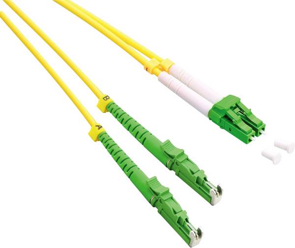 ROLINE Câble FO duplex 9/125µm, LSH/LC, APC, LSOH, jaune, 0,5 m