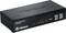 Un commutateur KVM noir TRENDnet CAT5 à huit ports avec deux connexions de console, des témoins lumineux et un bouton d'alimentation.