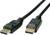 Câble DisplayPort à deux connecteurs, adapté pour transmettre des signaux audio et vidéo entre des appareils tels que des ordinateurs et des moniteurs.