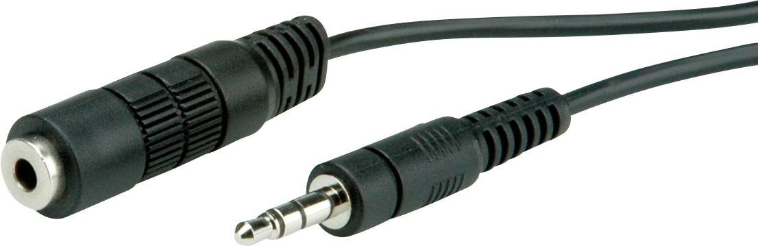 Deux câbles audio : une prise à gauche, un connecteur à droite. Relient des appareils pour la transmission sonore. Noirs, de design standardisé.