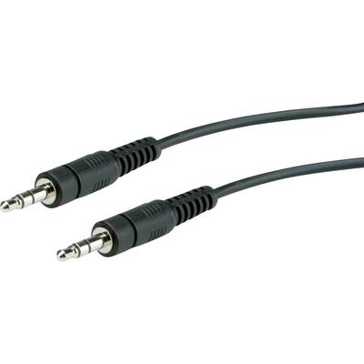 Deux fiches audio noires de 3,5 mm avec des poignées striées et des embouts de contact argentés, placées dans des directions opposées.
