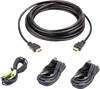 ATEN KVM Câble de raccordement [1x HDMI mâle, USB 2.0 type A mâle, Jack mâle 3.5 mm - 1x HDMI mâle, Jack mâle 3.5 mm, USB 2.0 type B femelle] 3.00 m noir