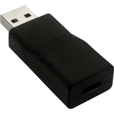Un adaptateur USB noir avec une fiche USB-A et un port USB-C.