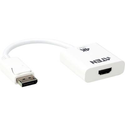 'Câble adaptateur blanc de DisplayPort à HDMI, prenant en charge la résolution 4K.'