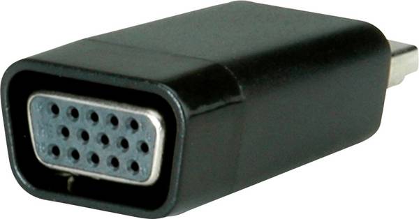 Value 12.99.3113 HDMI Adaptateur [1x HDMI mâle - 1x VGA femelle] noir actif avec amplification du signal 0 mm