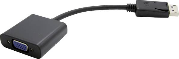 Câble adaptateur Value DisplayPort / VGA Fiche mâle DisplayPort, Prise femelle VGA 15 pôles 0.15 m noir 12.99.3135 actif avec amplification du signal Câble DisplayPort