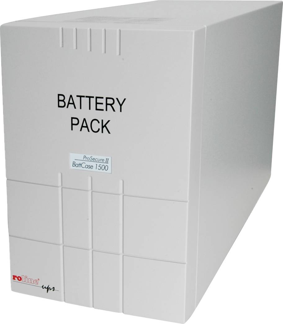 Un système de pack batterie blanc portant l'inscription 'Battery Pack' et 'ProSecure II BattCase 1500', adapté aux systèmes d'alimentation sans interruption.