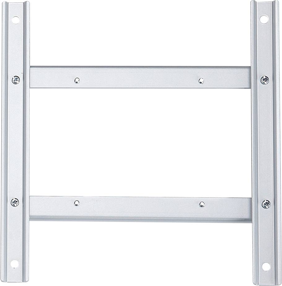 Kit de montage mural rectangulaire métallique avec trous de fixation, adapté pour suspendre des objets plats au mur.