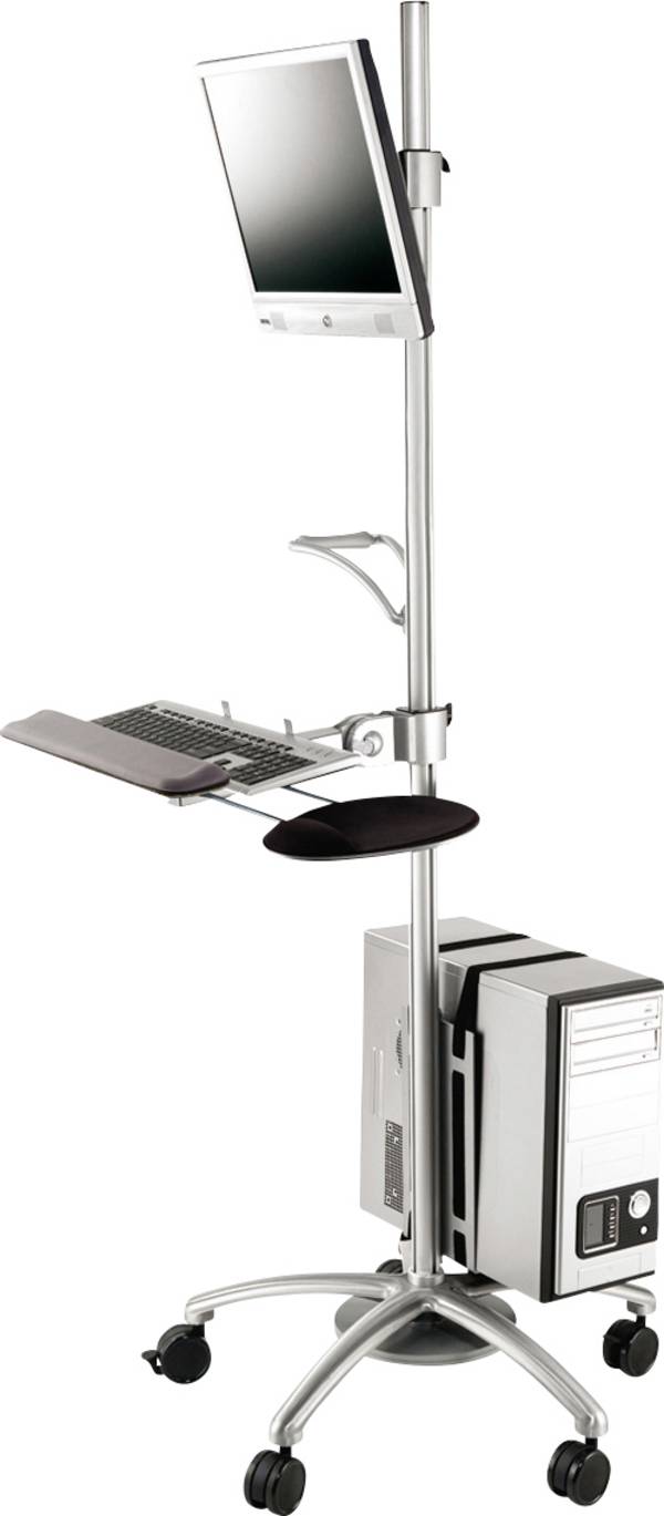 Roline   Chariot pour PC/moniteur  inclinable, réglable en hauteur