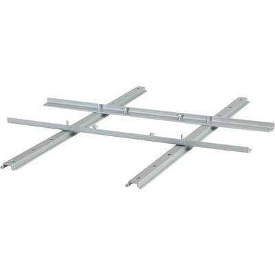 Système de rayonnage métallique à quatre rails formant une grille. Destiné à supporter ou à monter des appareils ou des structures.