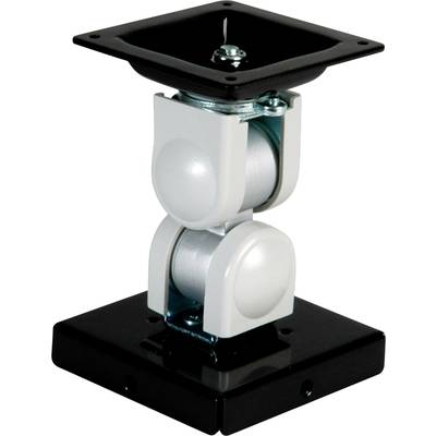 Un élément de machine carré et ajustable en métal, avec une base noire et une tête blanche, probablement utilisé pour connecter des composants structurels.