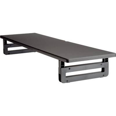 Étagère rectangulaire noire avec supports latéraux pour fixation murale, adaptée à la décoration intérieure ou au rangement.