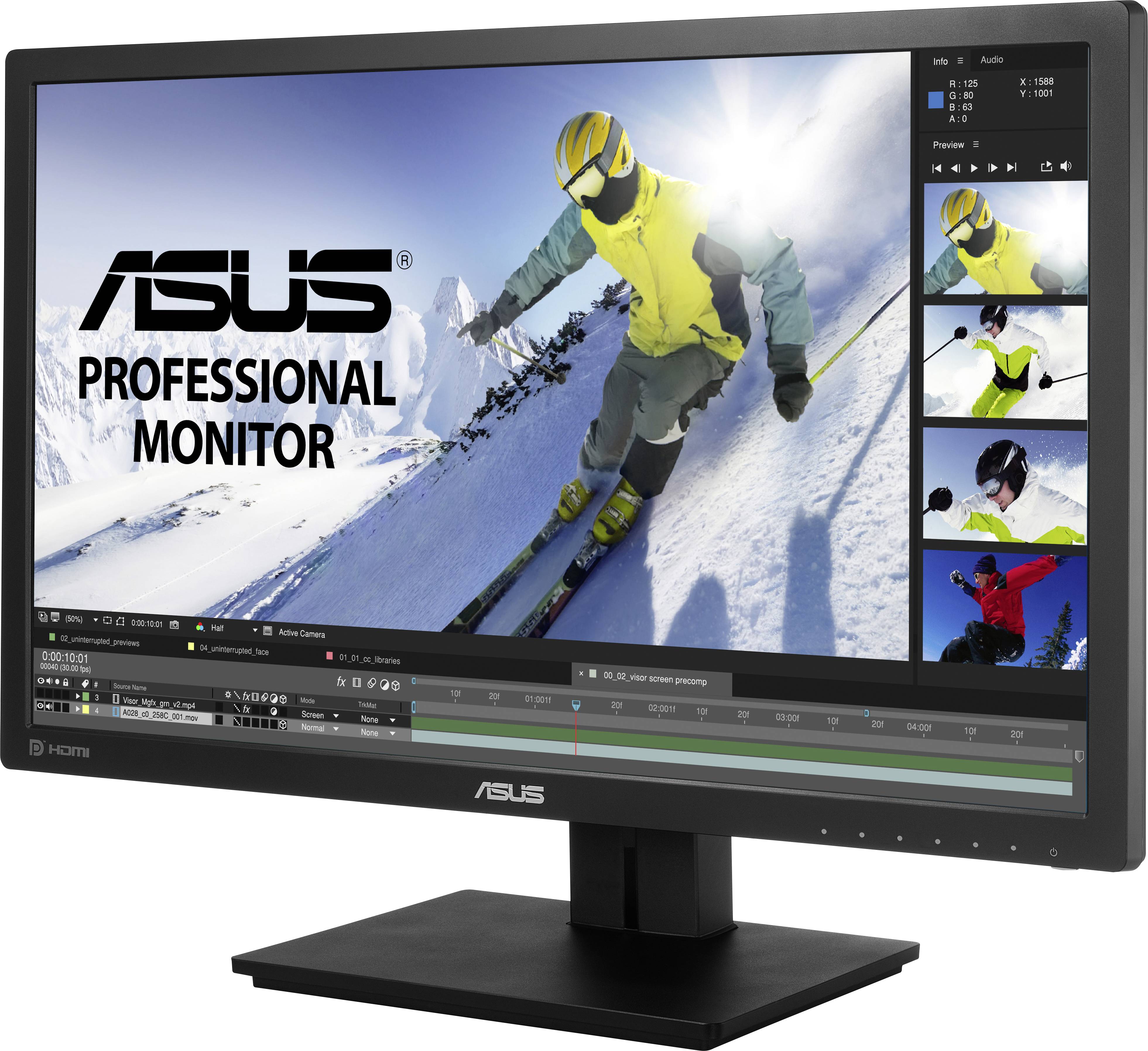 Moniteur LED Asus PB278QV CEE G (A - G) 68.6 cm 27 pouces 2560 x 1440 pixels 16:9 5 ms DVI, HDMI™, DisplayPort, casque (-1