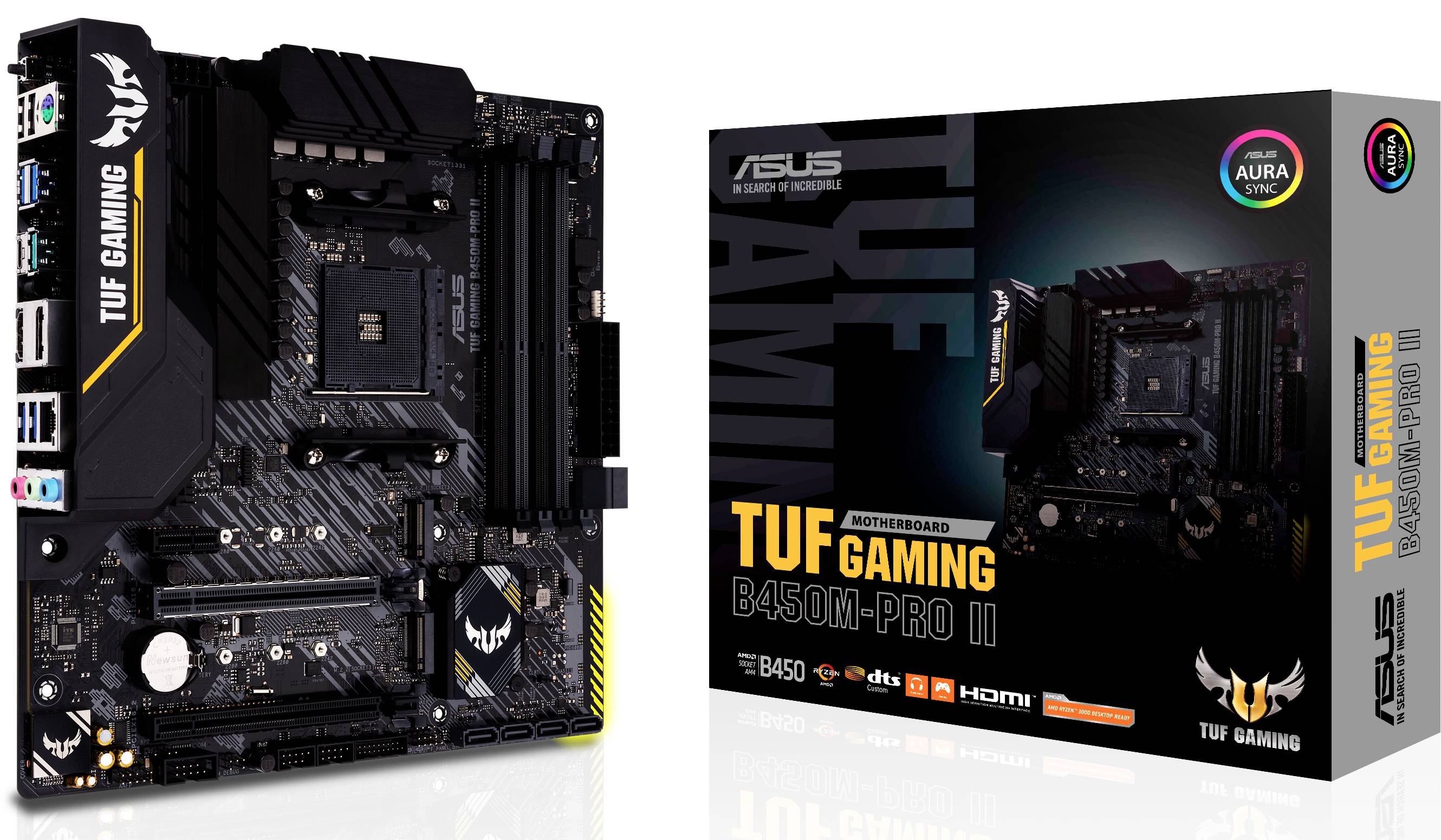 Asus TUF GAMING B450M-PRO II Carte mère Socket (PC) AMD AM4 Facteur de forme (détails) ATX Chipset de la carte mère AMD® B450