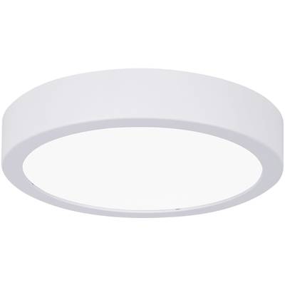 Un luminaire de plafond rond et blanc au design simple et moderne.