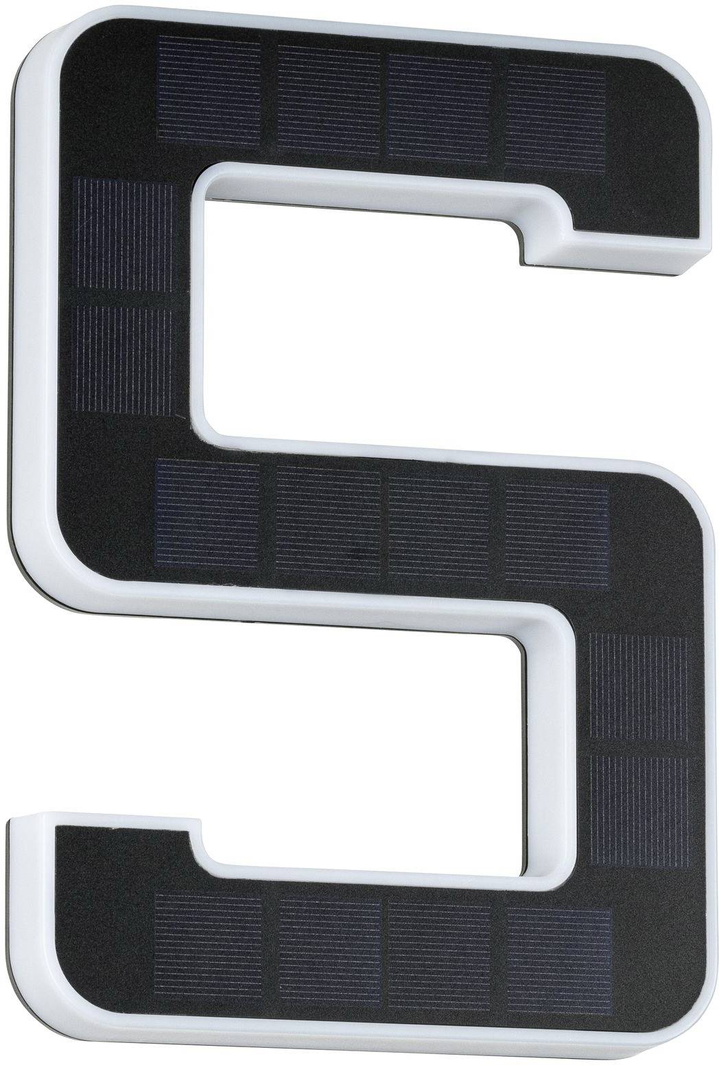 La lettre 'S' en 3D, avec une surface noire et des arêtes blanches, présente un design moderne axé sur les panneaux solaires.