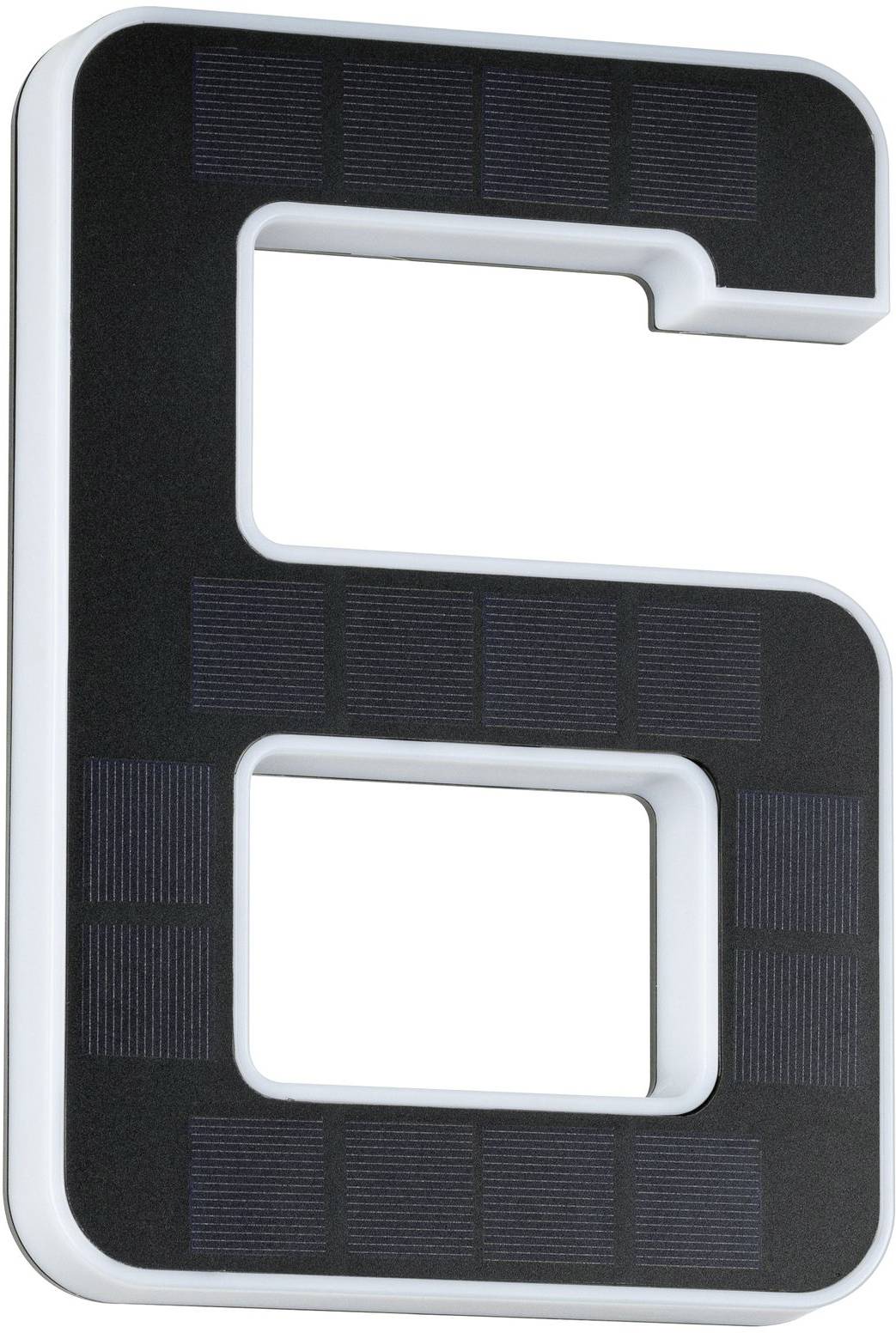 Un chiffre '6' stylisé en noir sur un fond blanc, utilisé pour des designs modernes et élégants.