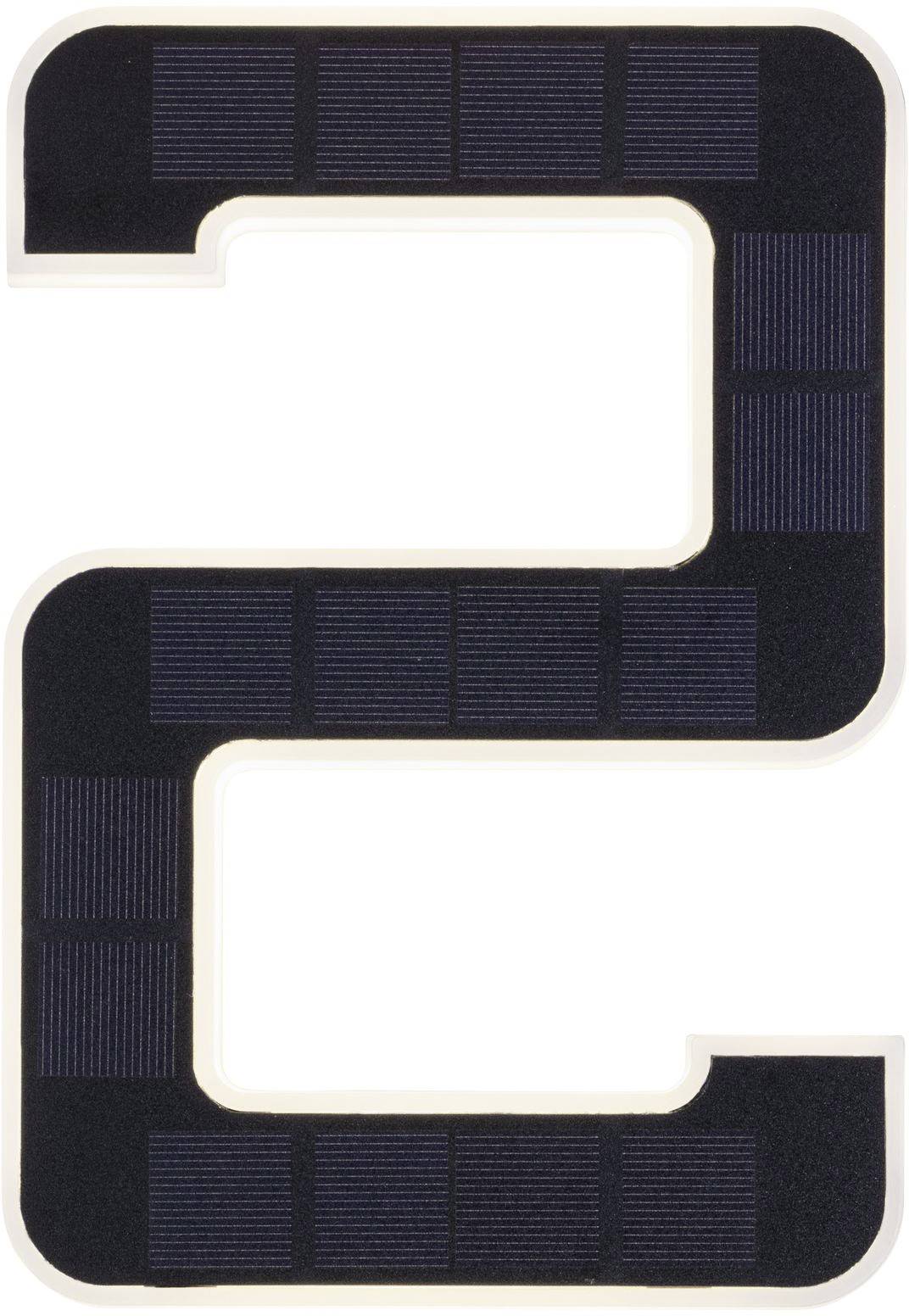 Le chiffre "2" en panneaux solaires noirs pour l'énergie décentralisée à des endroits comme les balcons, où l'installation de modules plus grands n'est pas possible.