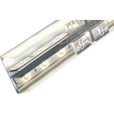 Un élément lumineux réfléchissant doté de plusieurs LED luminescentes dans un boîtier métallique, qui diffuse la lumière dans différentes directions.