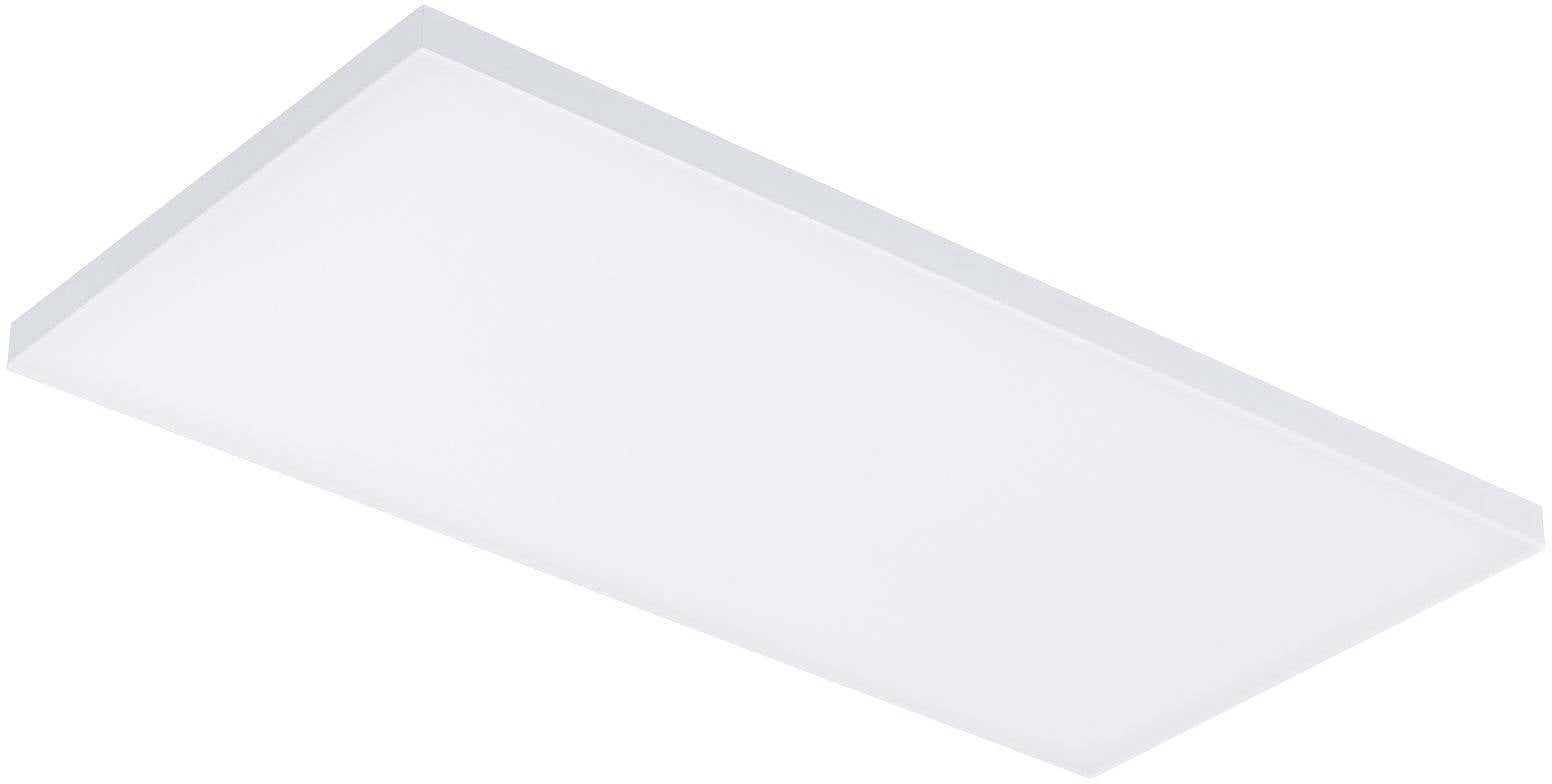 Un panneau LED de plafond rectangulaire et plat, blanc lumineux, sur un fond neutre. Adapté pour un éclairage uniforme de la pièce.
