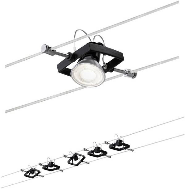 Paulmann Wire Set MacII Système complet d'éclairage sur câble   GU5.3  LED noir (mat)